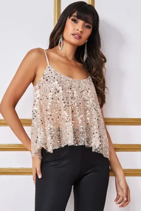 Goddiva Naked See-through Sequin Top