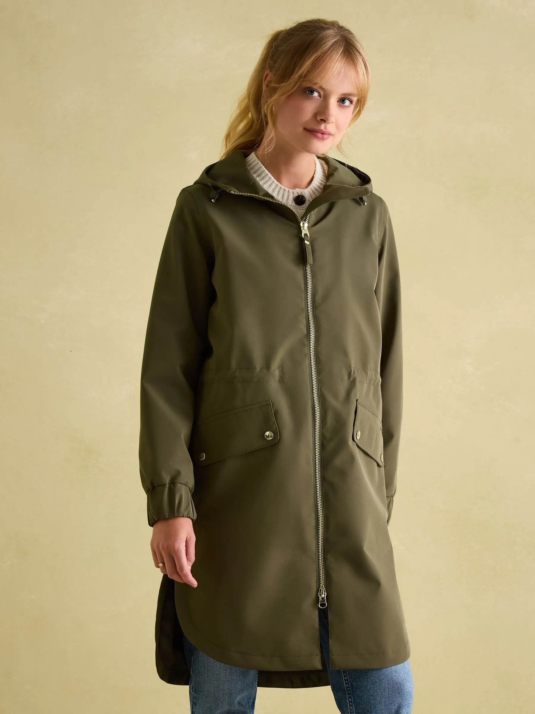 Green Waterproof Raincoat with Hood