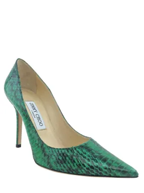 Jimmy Choo Anouk Snakeskin Pointed-Toe Pumps Size 7.5