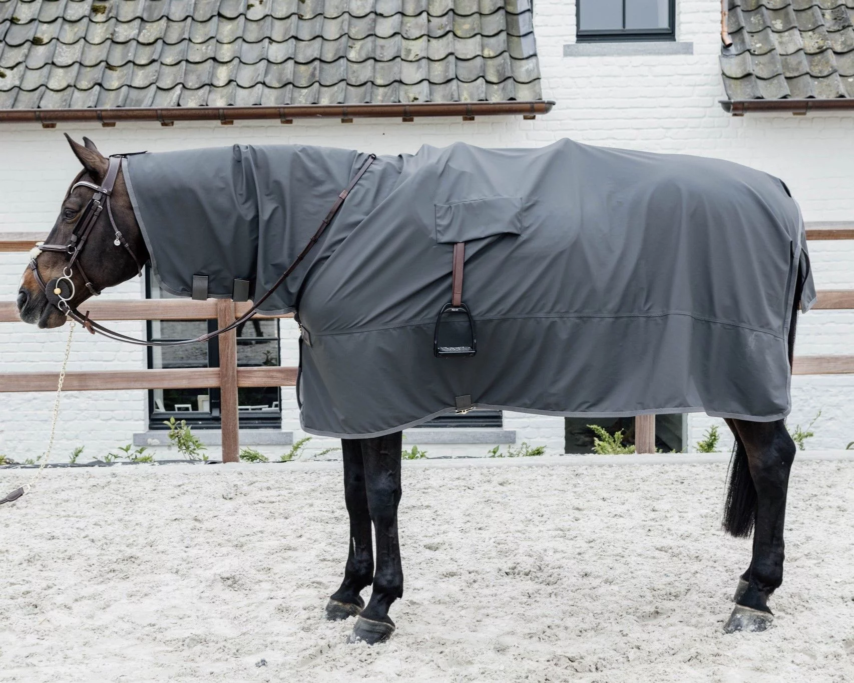 Kentucky Horsewear Horse Raincoat with Stirrup Holes