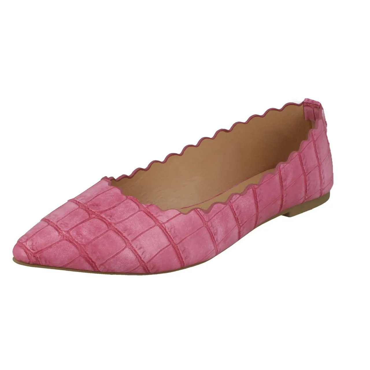 Ladies Spot On Pointed Toe Ballerinas F80457