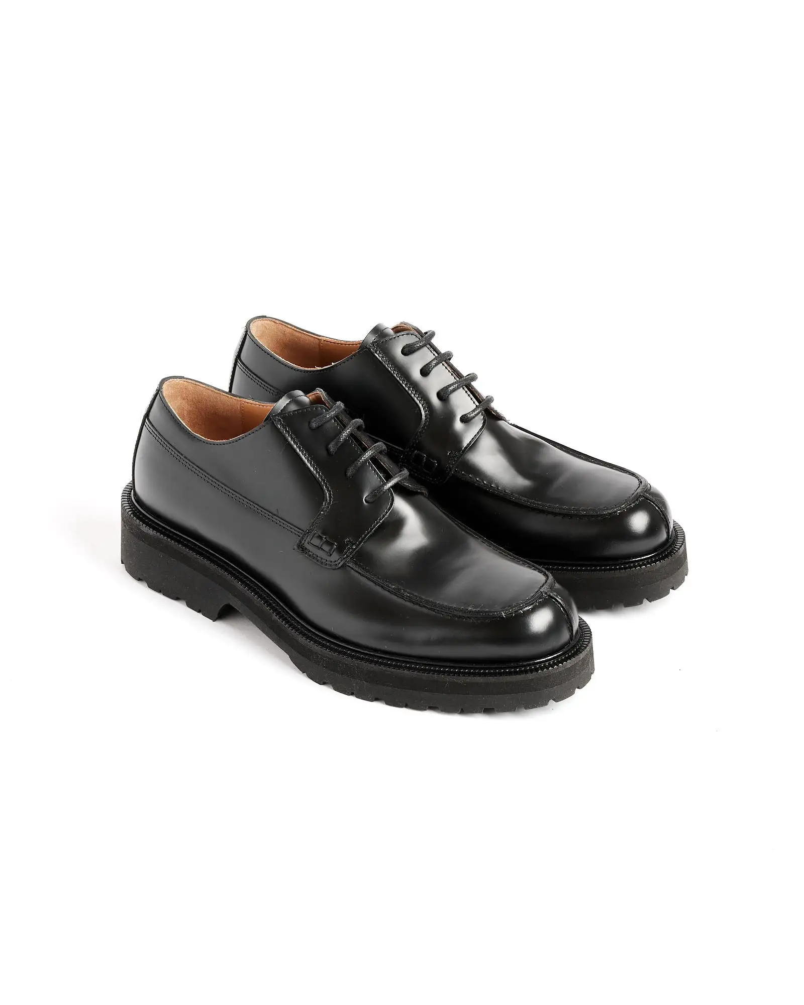 Leather Derby Shoes in Black