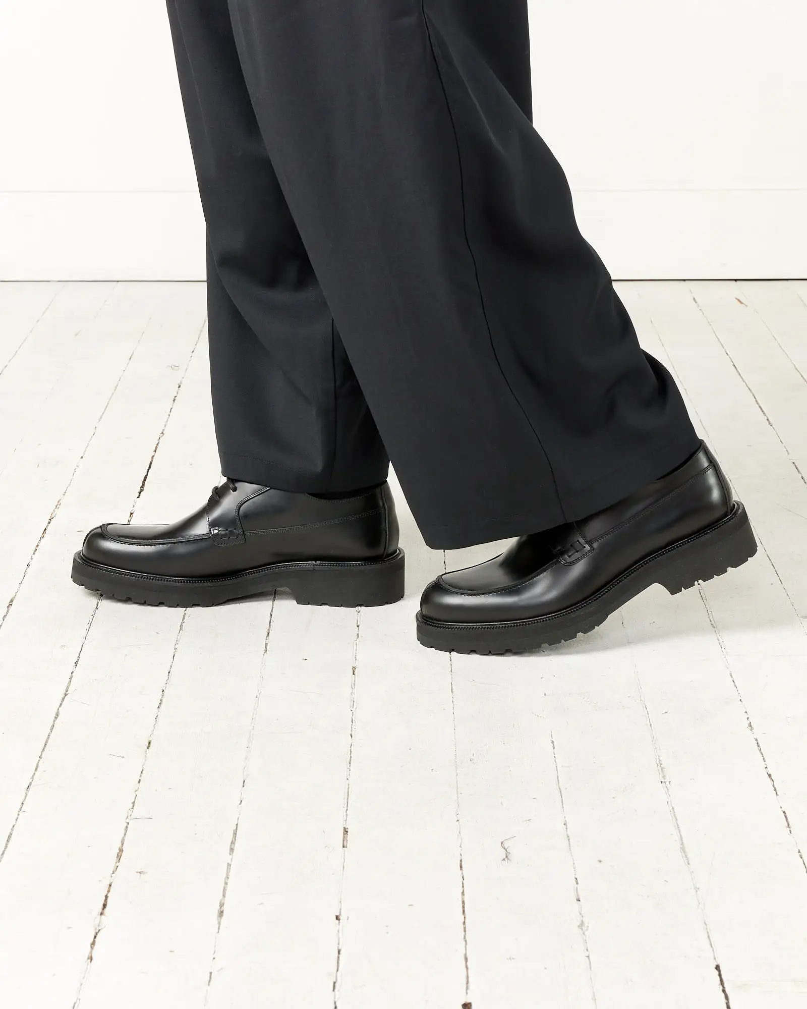 Leather Derby Shoes in Black