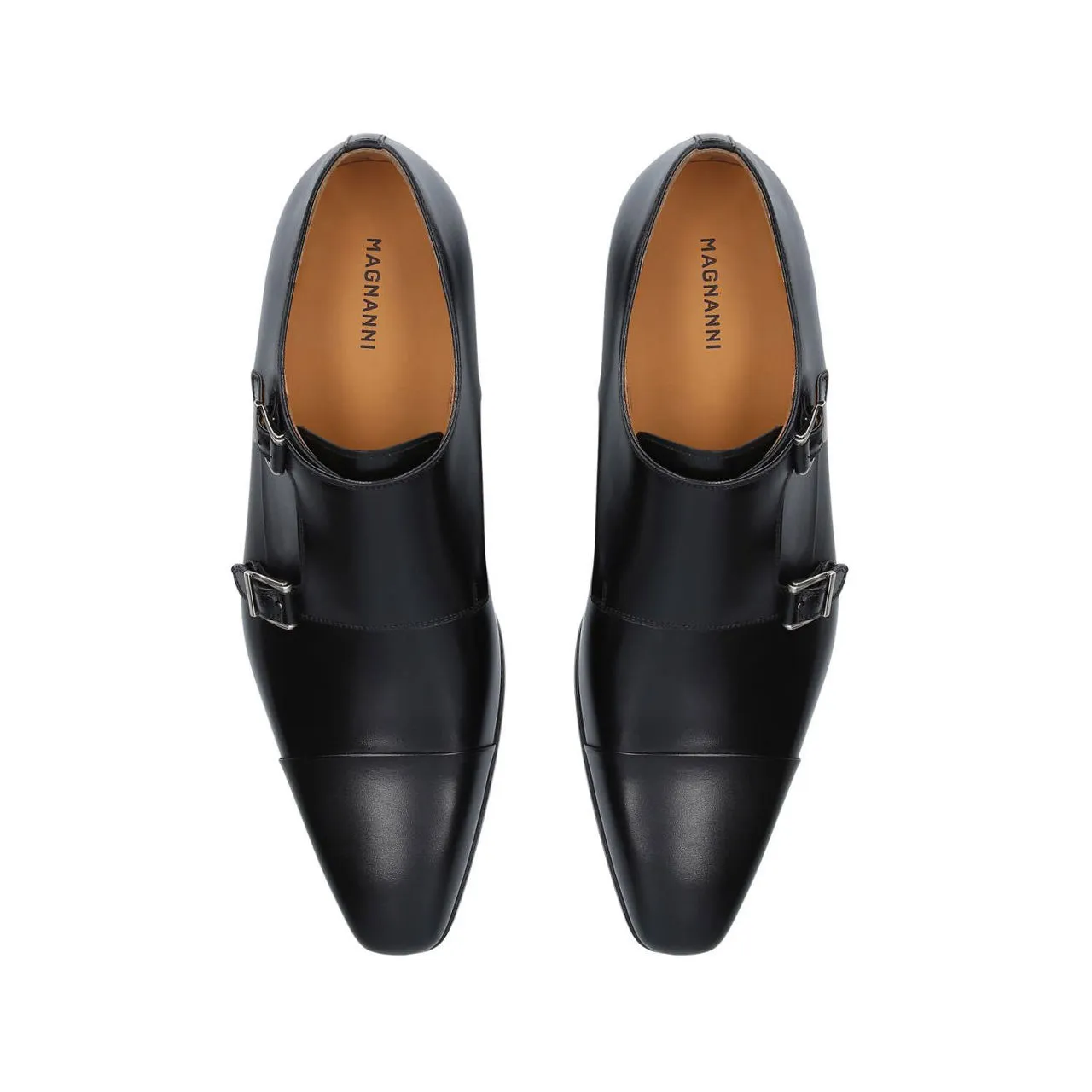 MAGNANNI TC Double Strap Monk Shoes - Black