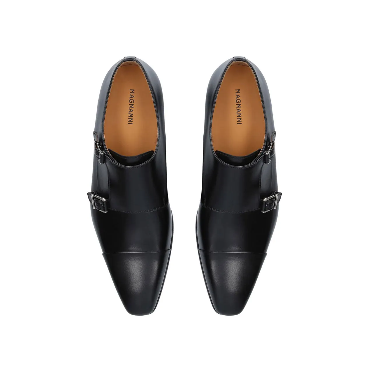 MAGNANNI TC Double Strap Monk Shoes - Black