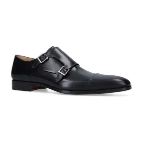 MAGNANNI TC Double Strap Monk Shoes - Black