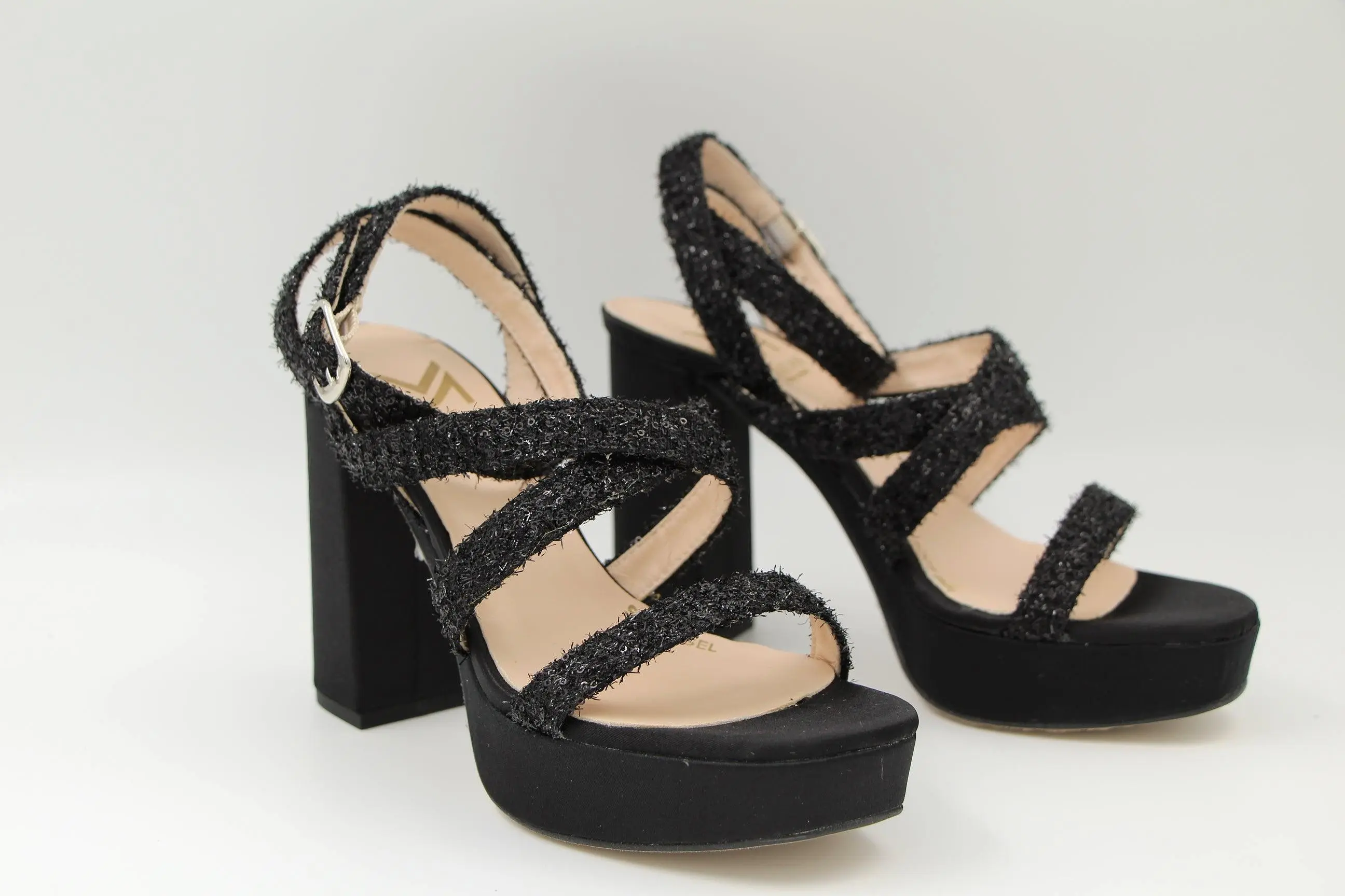 MARIAN Black Sparkly strappy Platform Sandal 55602