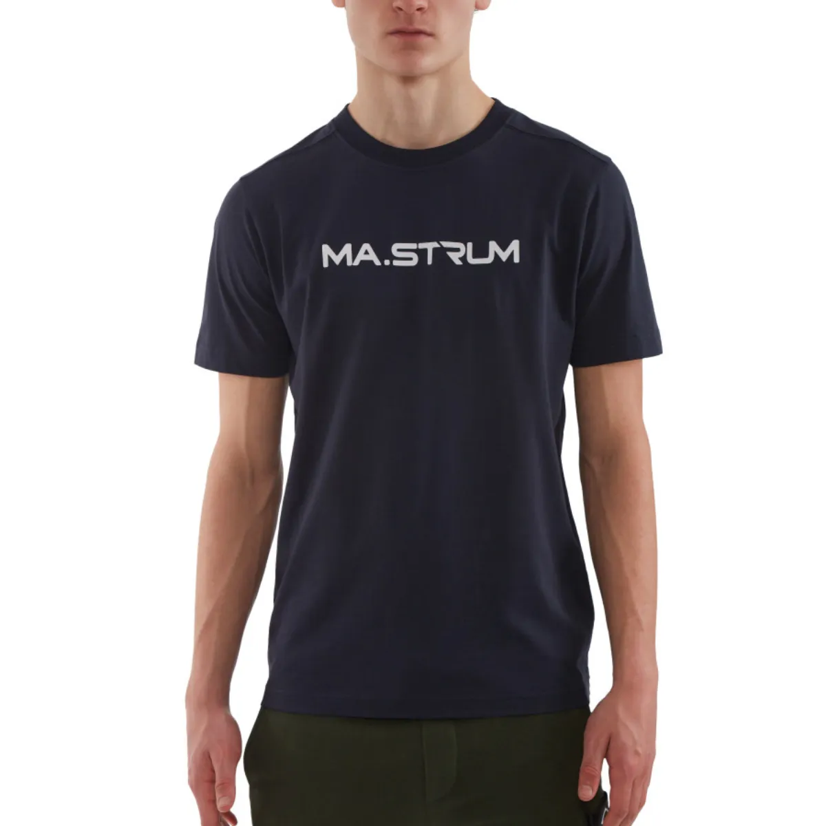 MA.STRUM - Chest Print T-Shirt in Ink Navy