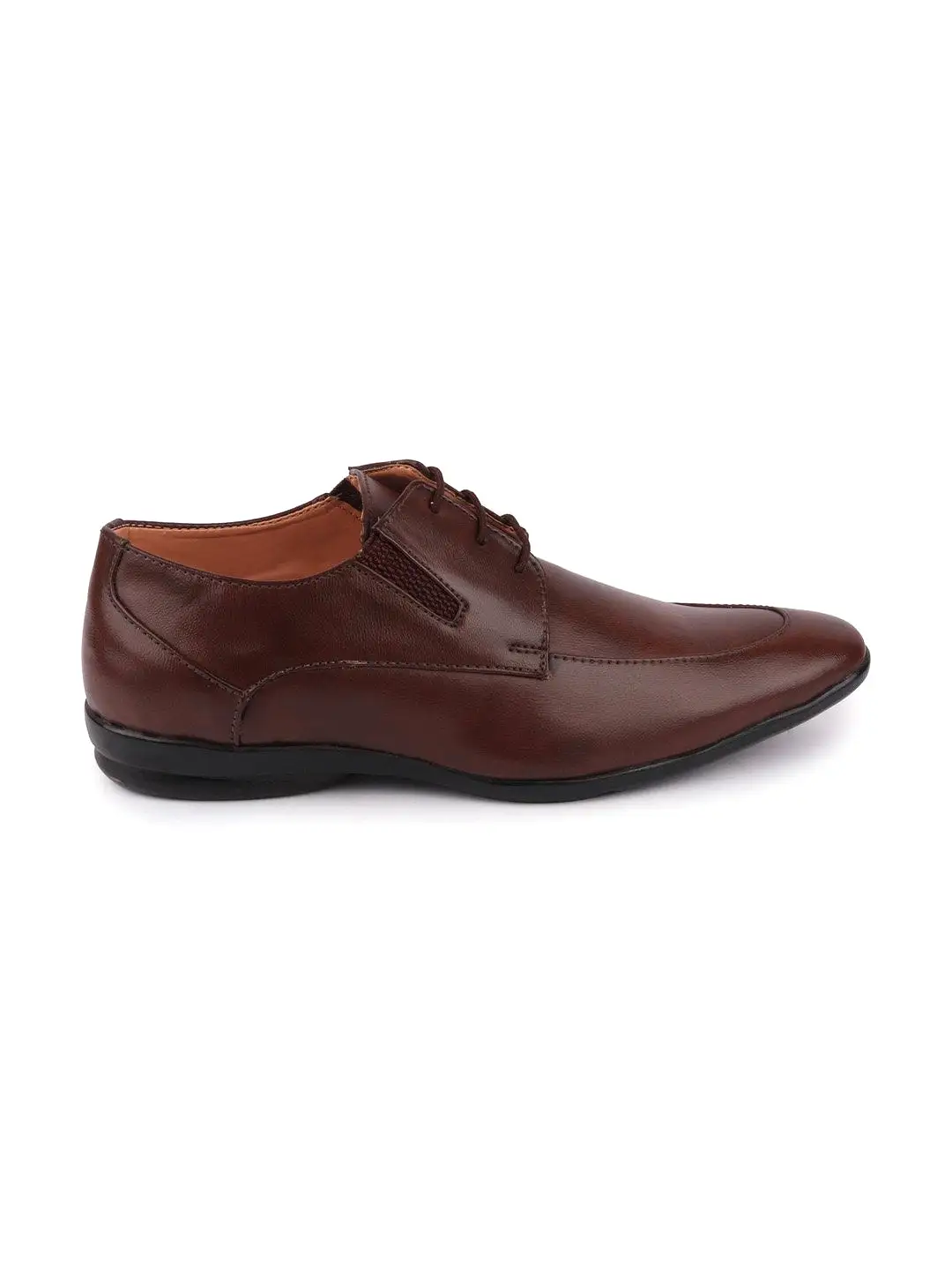 Men Brown Formal Lace-Up Derby Shoes