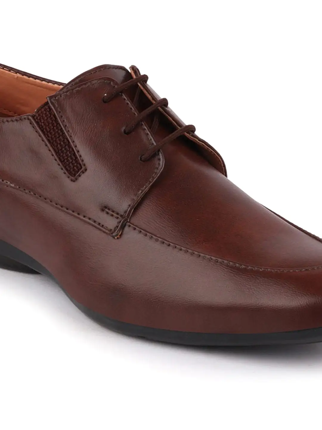 Men Brown Formal Lace-Up Derby Shoes