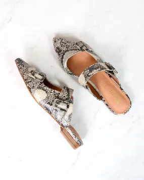 Miracle Miles - Hannah Pointed Toe Beige/Black Snakeskin Mule