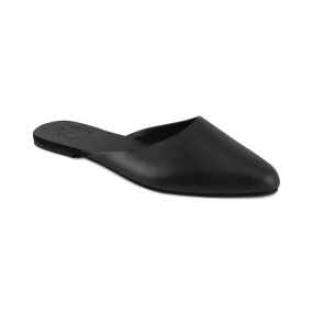 Myra -  Pointed toe Leather Mule | Black