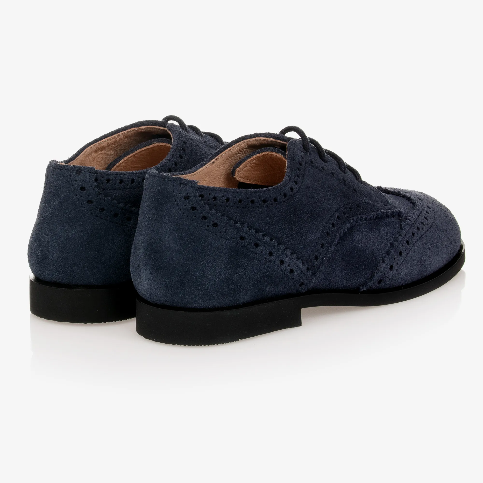 Navy Blue Suede Brogue Shoes