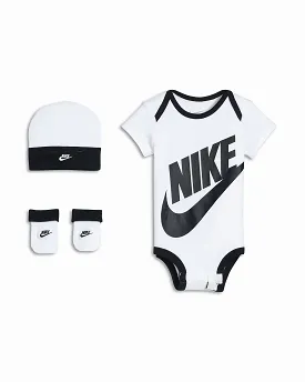 NIKE INFANT'S FUTURA LOGO 3-PIECE WHITE BOX SET