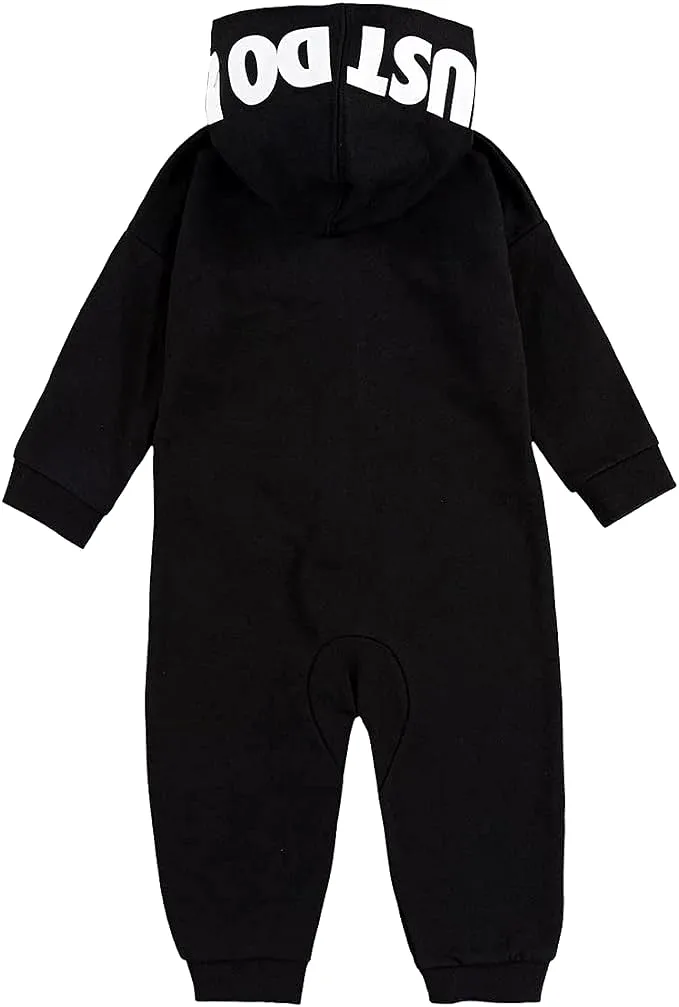 NIKE INFANT'S HOODED BLACK COVERALL ONESIE