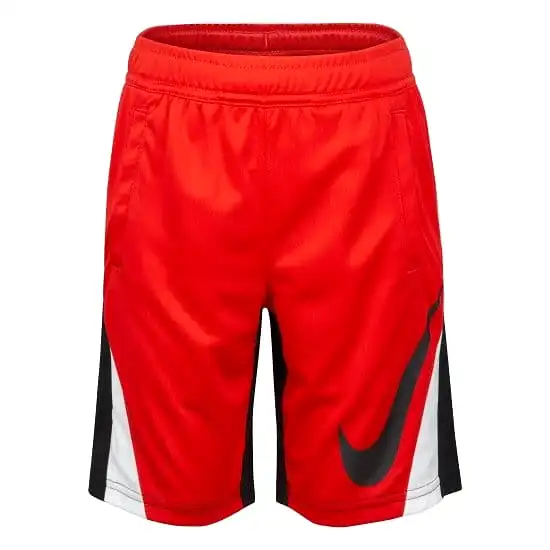 NIKE JUNIOR DRI-FIT COLOURBLOCK RED SHORTS