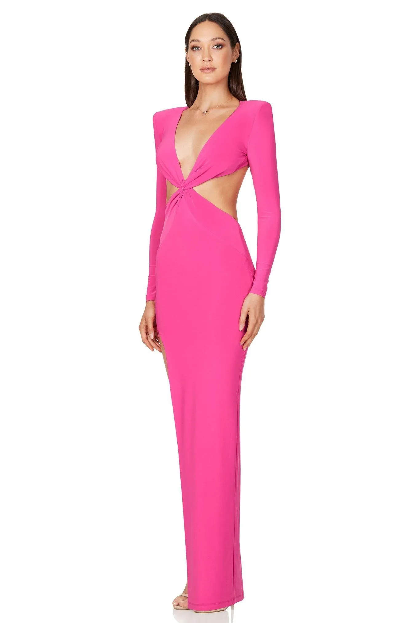 Nookie Jewel Gown - Neon Pink