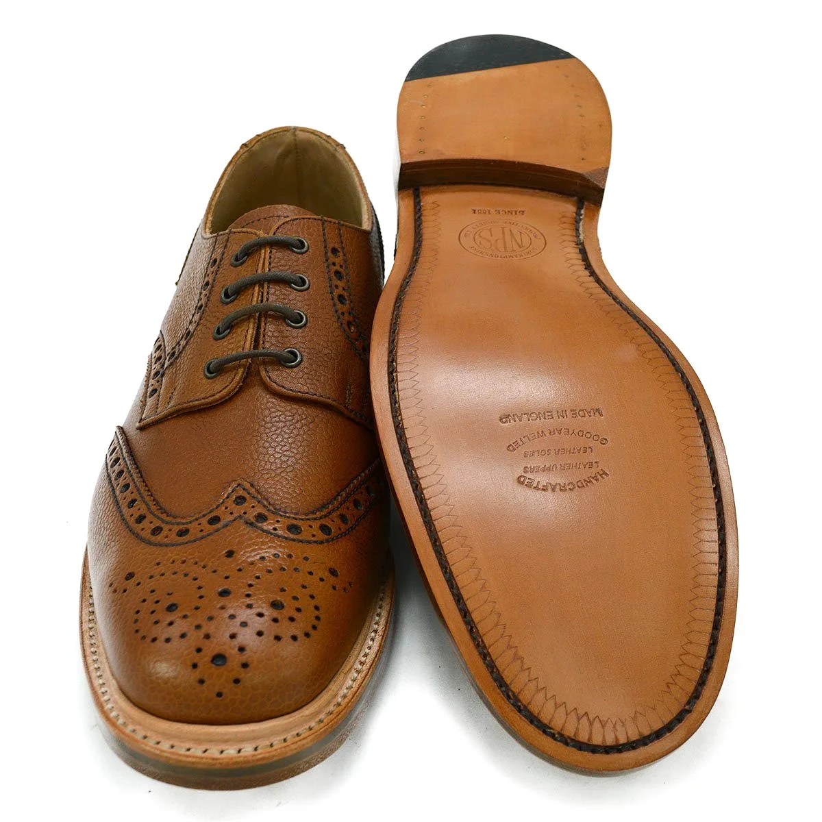 NPS WILSON Brogue Shoes - Acorn Grain with Double Leather Sole, Last Pair 7F