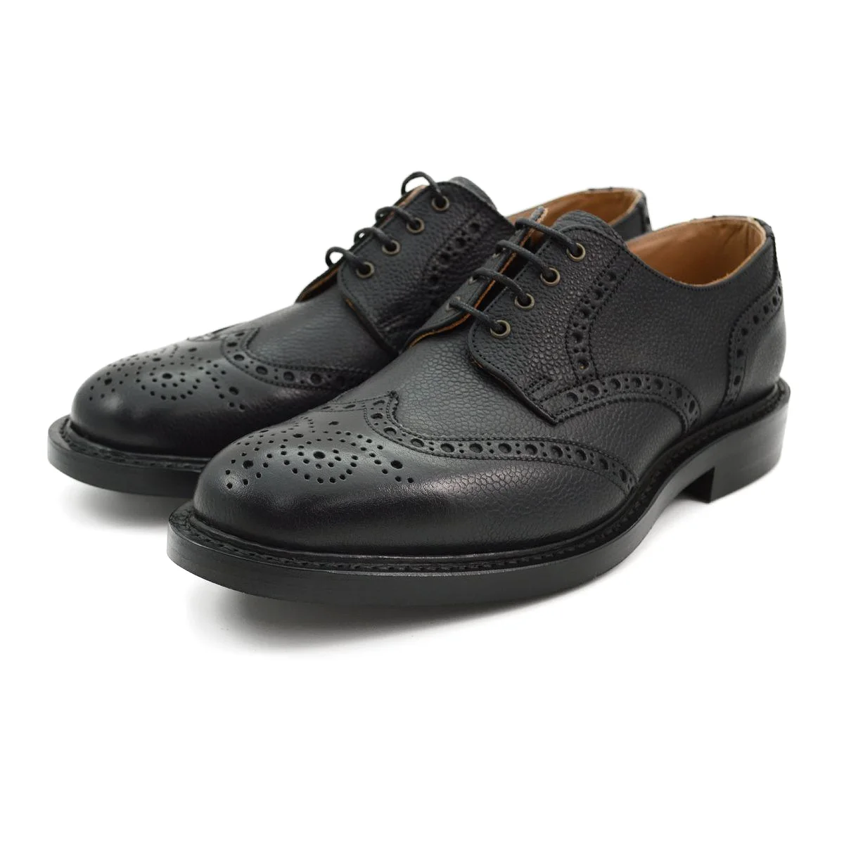 NPS WILSON Brogue Shoes - Black Grain with Itshide Sole