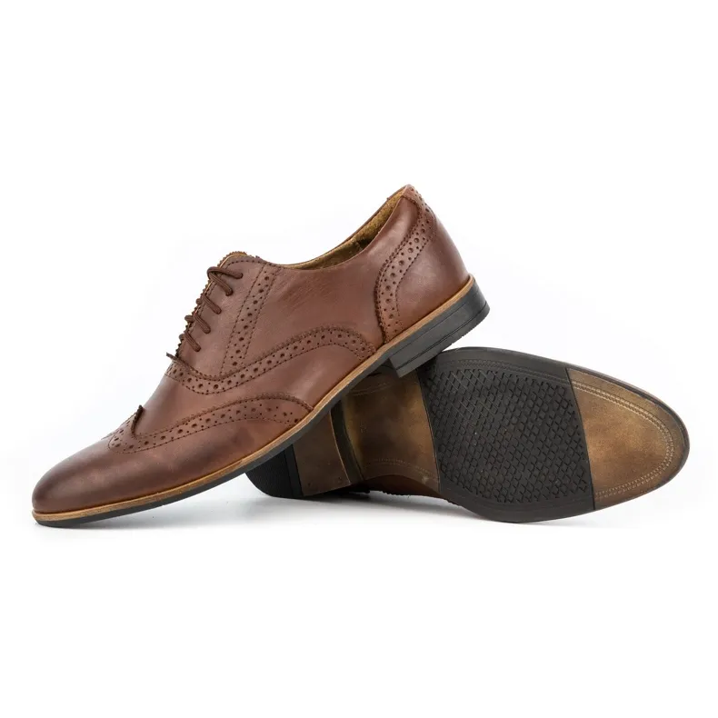 Olivier Leather formal shoes Brogues 306GT brown