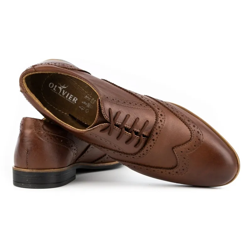 Olivier Leather formal shoes Brogues 306GT brown