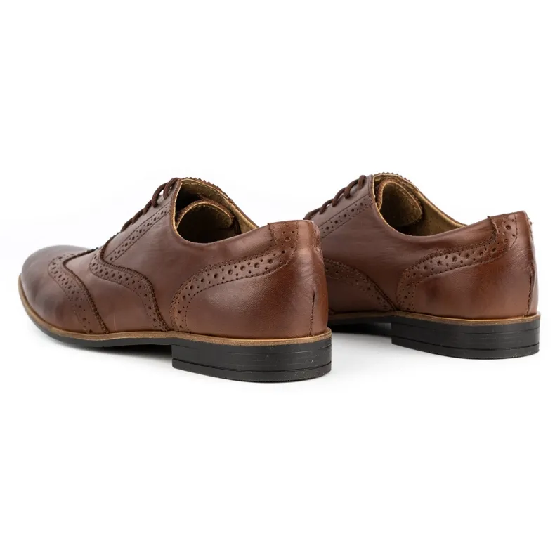 Olivier Leather formal shoes Brogues 306GT brown