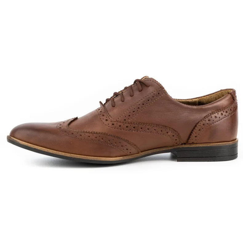 Olivier Leather formal shoes Brogues 306GT brown