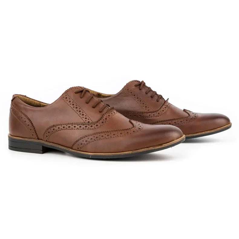 Olivier Leather formal shoes Brogues 306GT brown