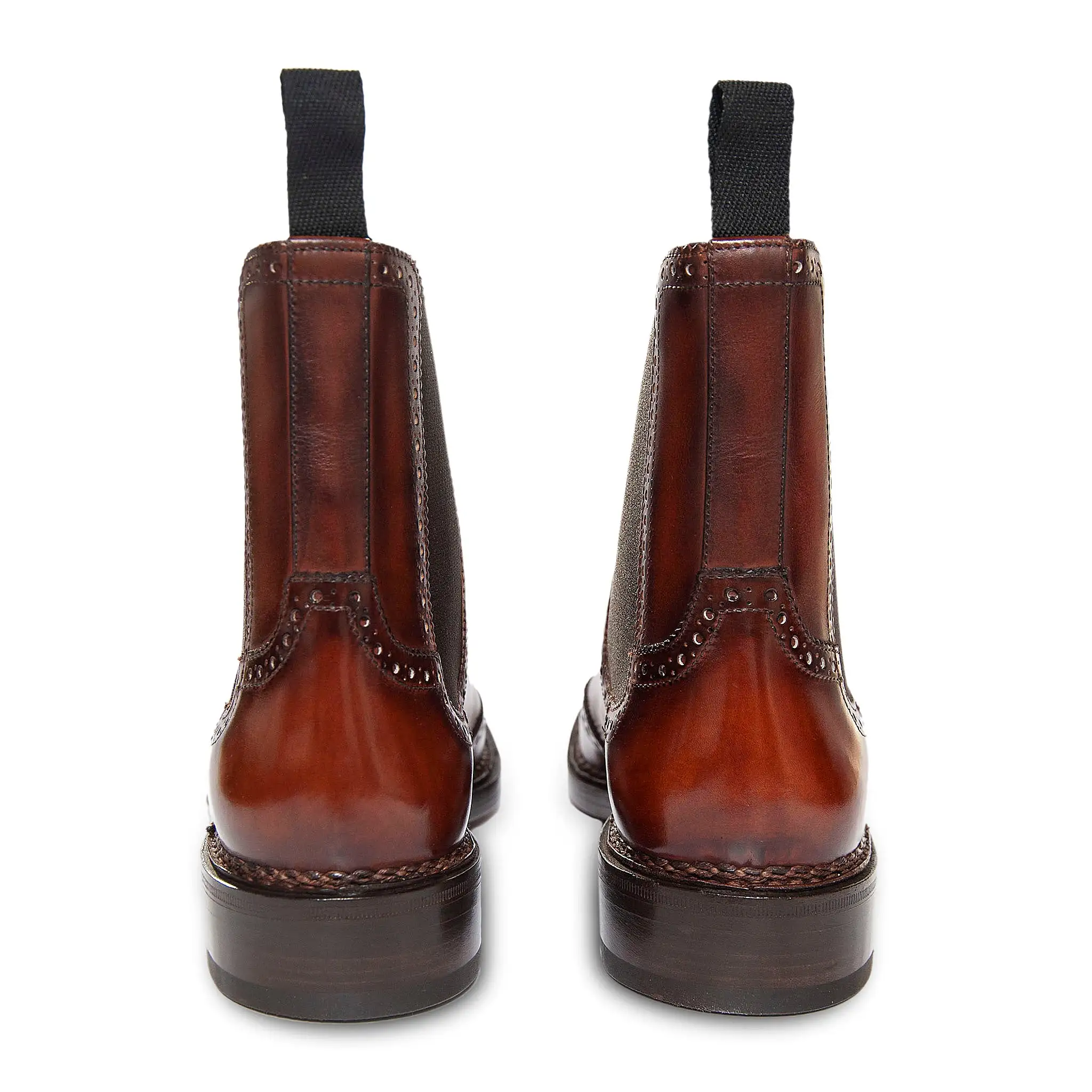 Pacome entirely hand crafted chelsea shoe with swallowtail (whisky)