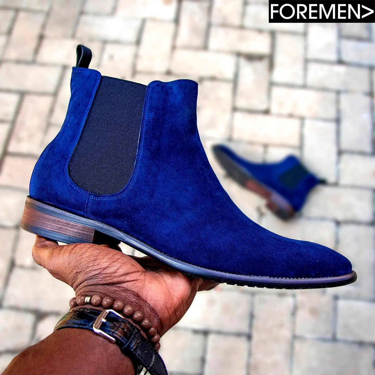 PARIS | Blue Suede Chelsea Boot