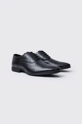 Perforated Detail Smart Derby Shoes