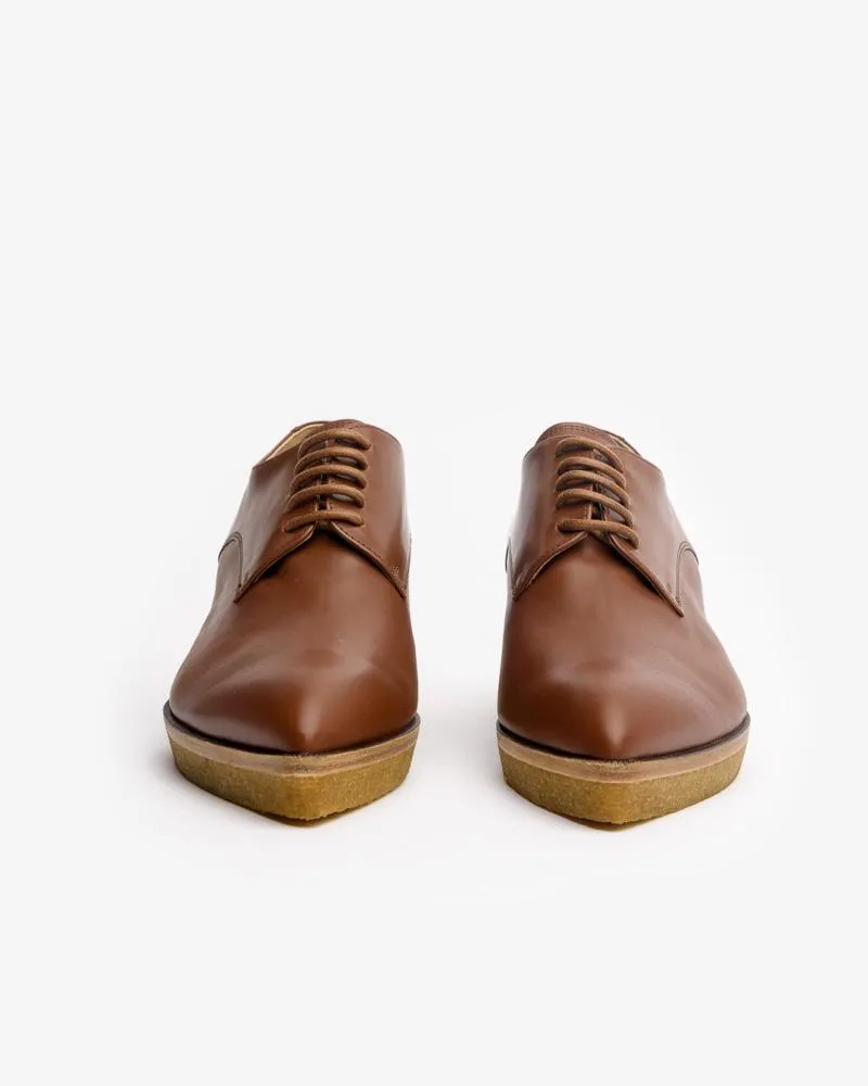 Pointed Toe Oxford in Cognac