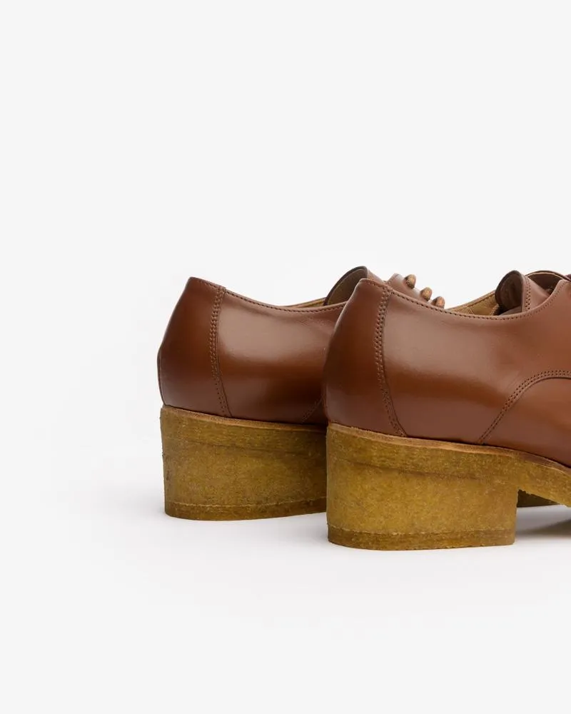 Pointed Toe Oxford in Cognac