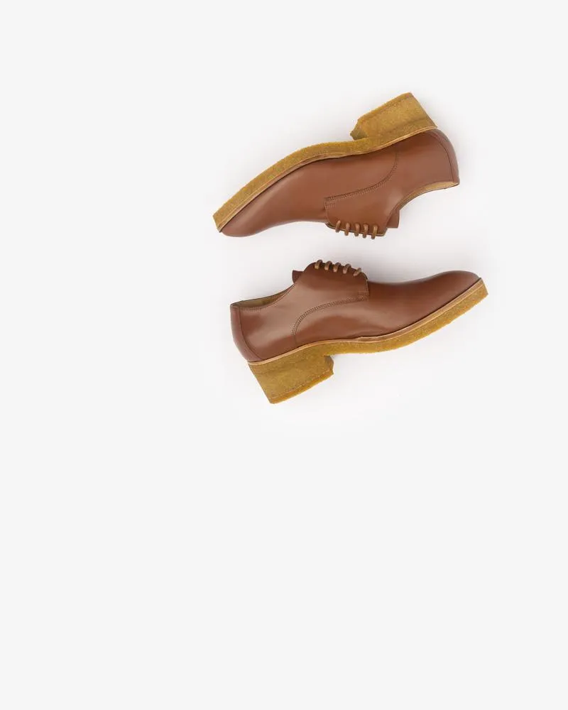 Pointed Toe Oxford in Cognac