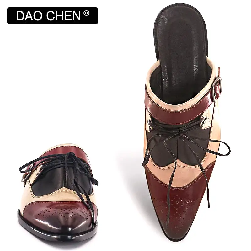 POINTED TOE SUMMER CASUAL COMFORTABLE GENUINE LEATHER SHOES