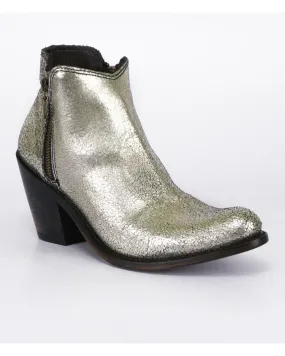 Product Name:  Liberty Black Women's Cracked Metallic Booties - Pointed Toe