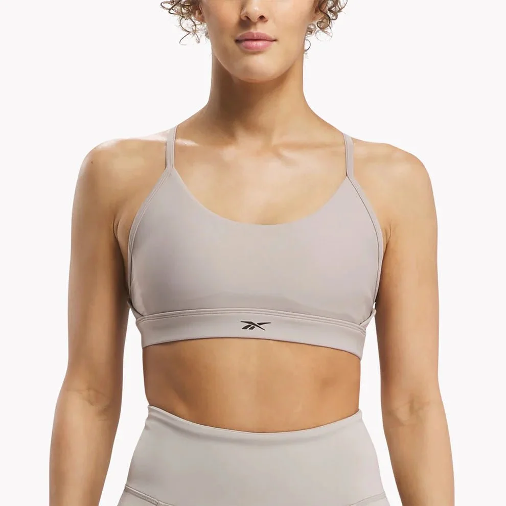 REEBOK WOMEN'S LUX STRAPPY GREY SPORTS BRA