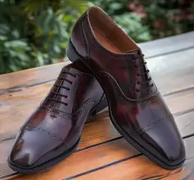 Robert Wine Handmade Leather Brogue Shoes