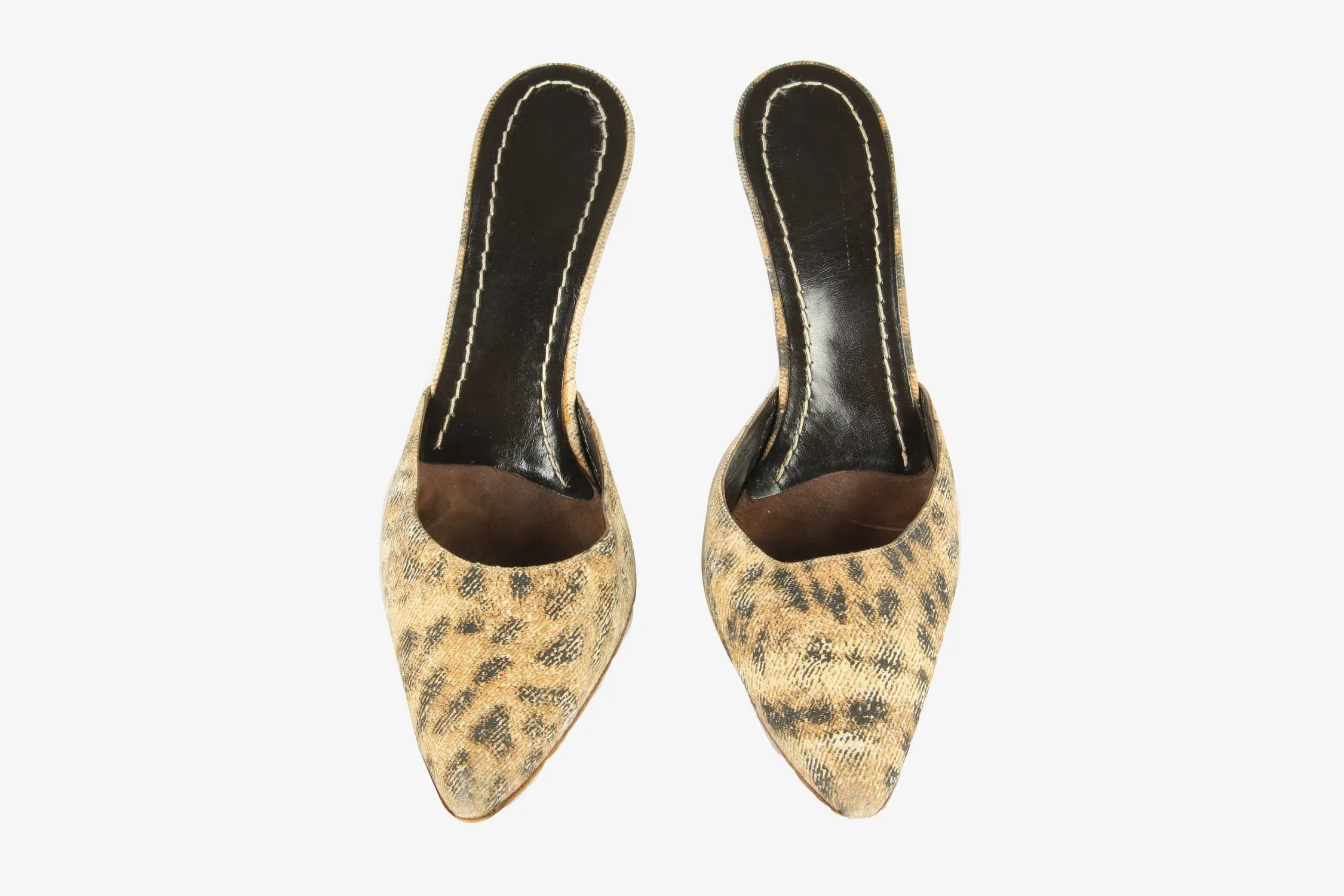 Roberto Cavalli Vero Cuoio Pointed-Toe Mules Animal Print Women’s Size 38 - Pepper Tree London