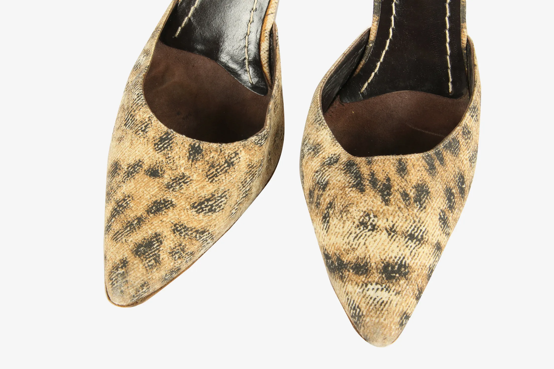 Roberto Cavalli Vero Cuoio Pointed-Toe Mules Animal Print Women’s Size 38 - Pepper Tree London