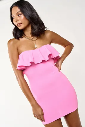 Ruffle Top Strapless Dress