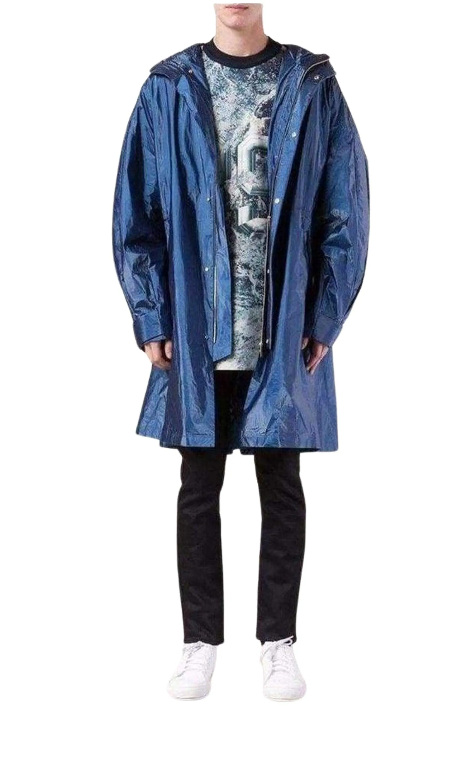 Runway Blue Oversized Raincoat