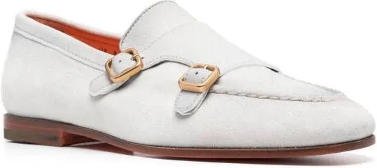 Santoni buckled monk shoes Grey