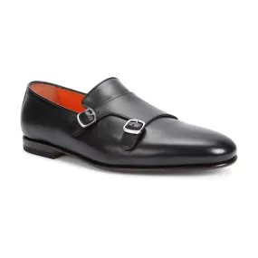 SANTONI Carlos Flex Double Monk Shoes - Black