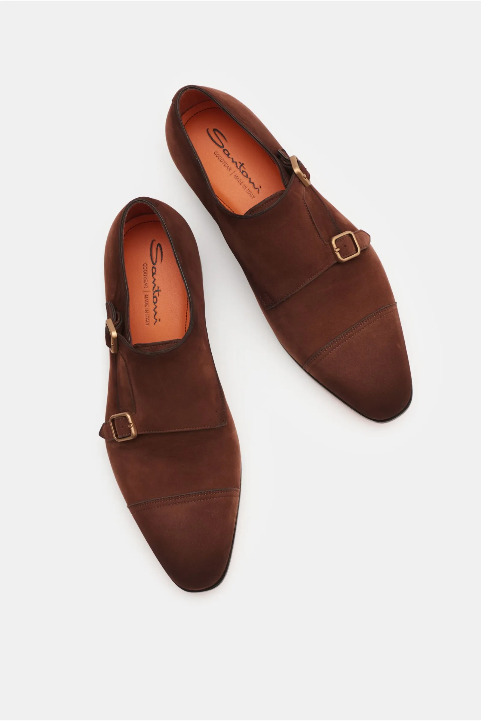 SANTONI double monk shoes brown