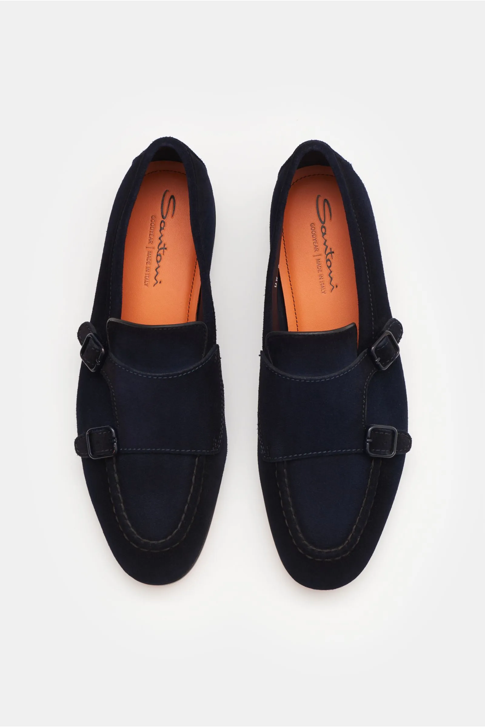 SANTONI double monk shoes navy