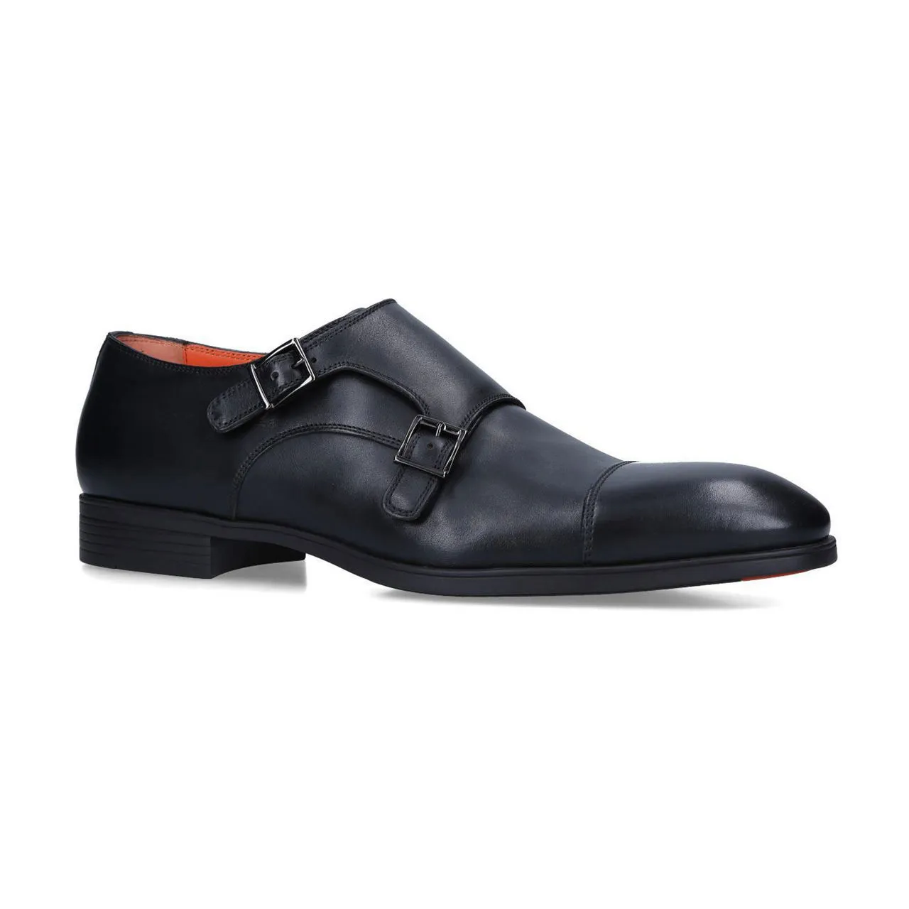 SANTONI New Simon Double Monk Shoes - Black