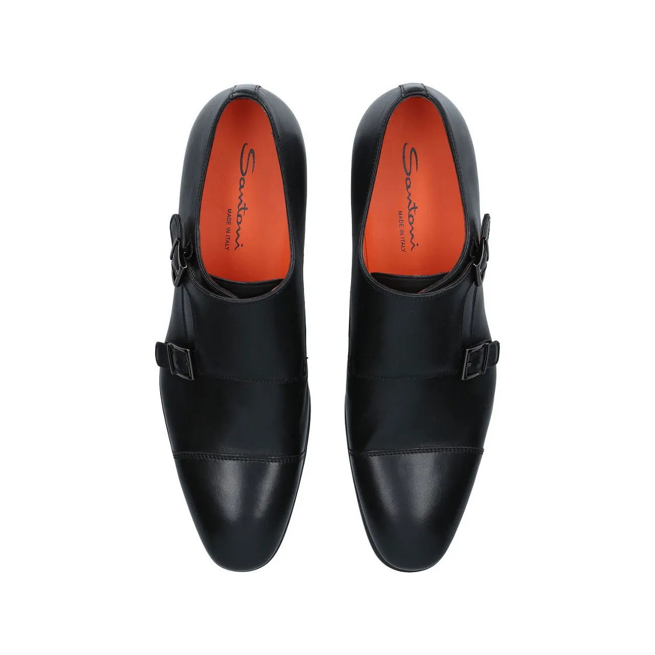 SANTONI New Simon Double Monk Shoes - Black