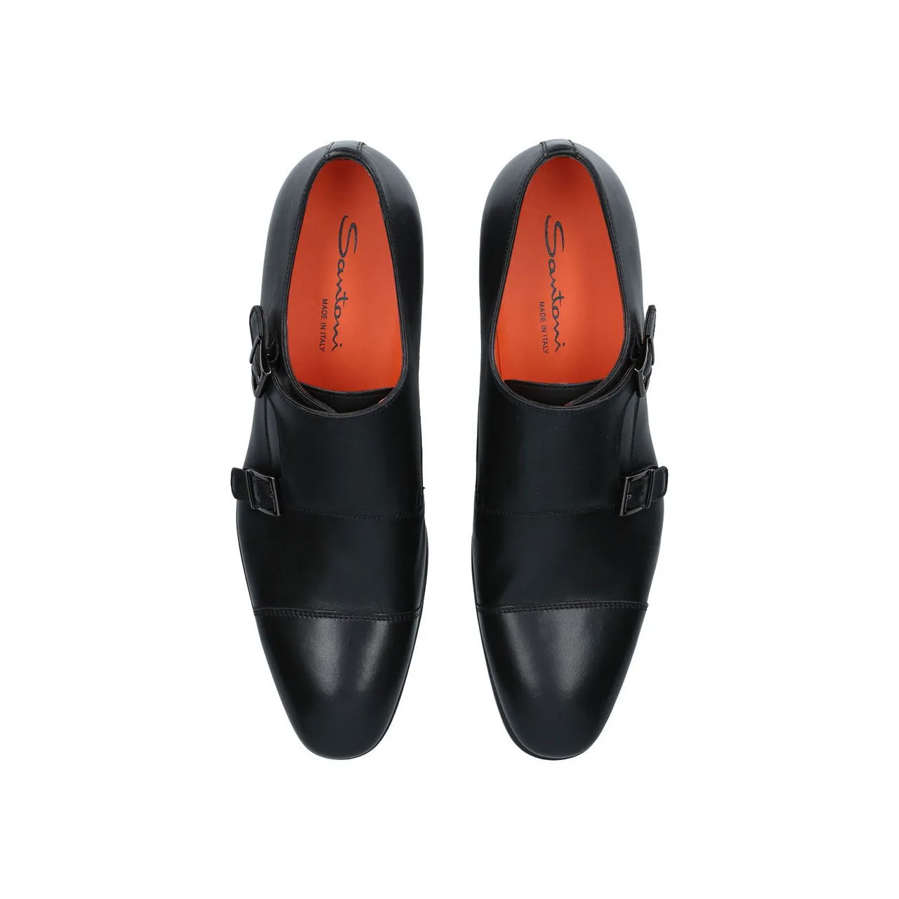 SANTONI New Simon Double Monk Shoes - Black