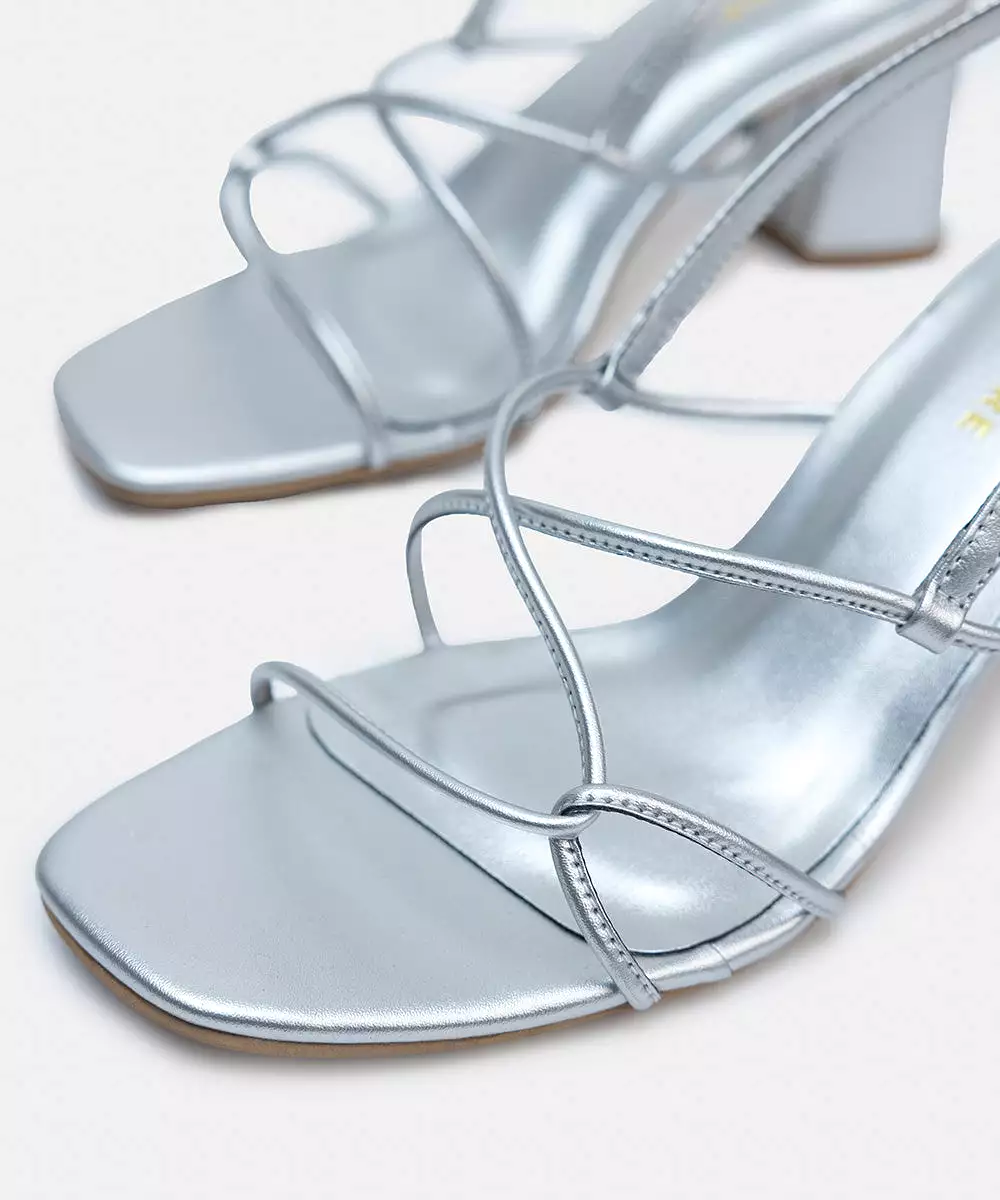 Silver Block Heels